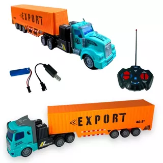 Brinquedo Caminhão Carreta Baú Controle Remoto Com Bateria Recarregavel Brinquedo Menino 7 Anos