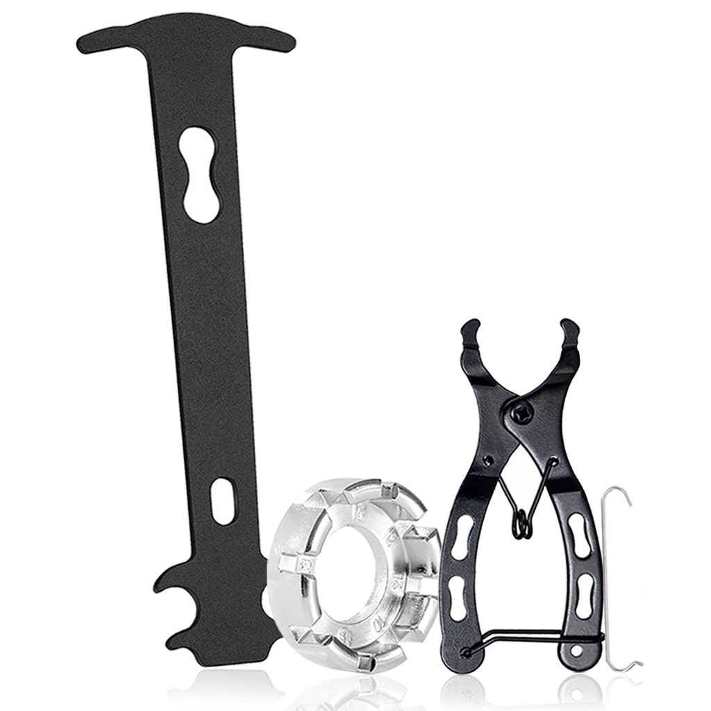 Ferramenta Medidor Desgaste Corrente + Chave De Raio Extratora Bicicleta + Mini Alicate Power Link