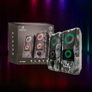 Caixa de Som Gamer Slayer G500 Efeitos LED RGB Com Controle De Volume ...