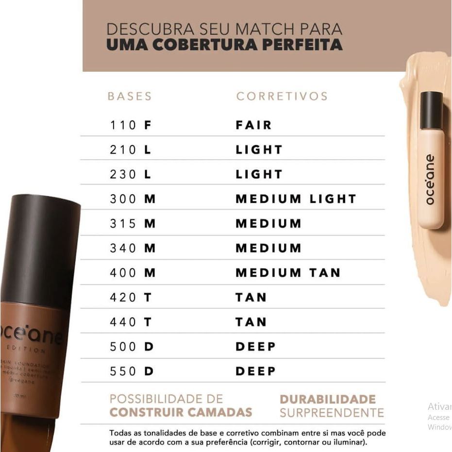 Kit Base Líquida + Corretivo Líquido Océane Edition (2 Produtos)