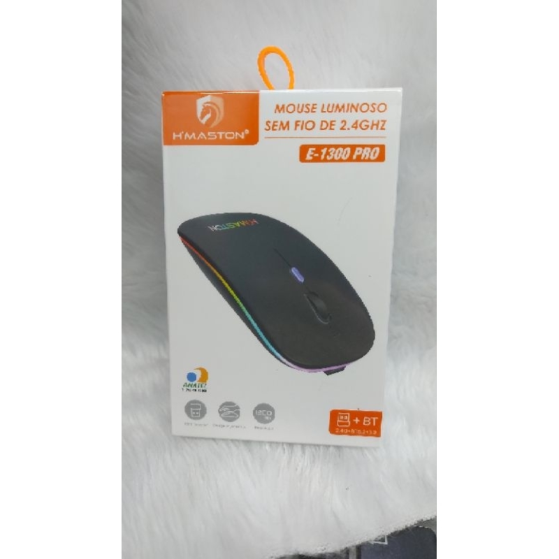 Mouse Luminoso Silencioso Sem Fio (e-1300 Pro) | Shopee Brasil