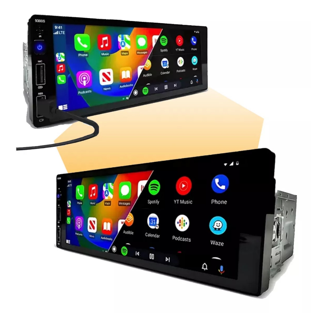 Central Multimídia 1 Din Bluetooth Usb Carlplay Android Auto