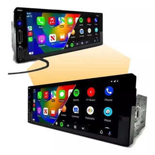 Central Multimídia 1 Din Bluetooth Usb Carlplay Android Auto