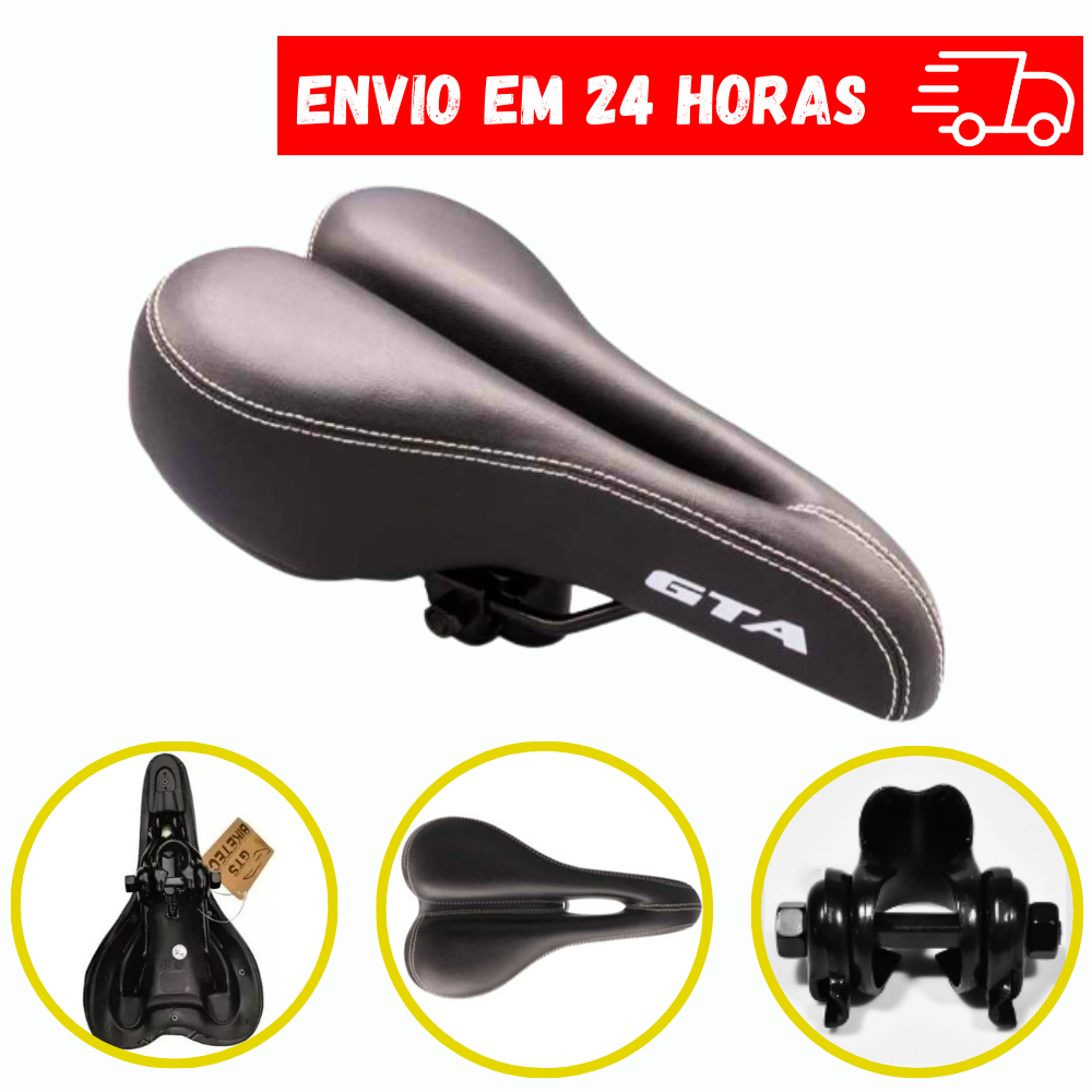 Selim Banco Bike Mtb Confortável Vazado Gta Preto