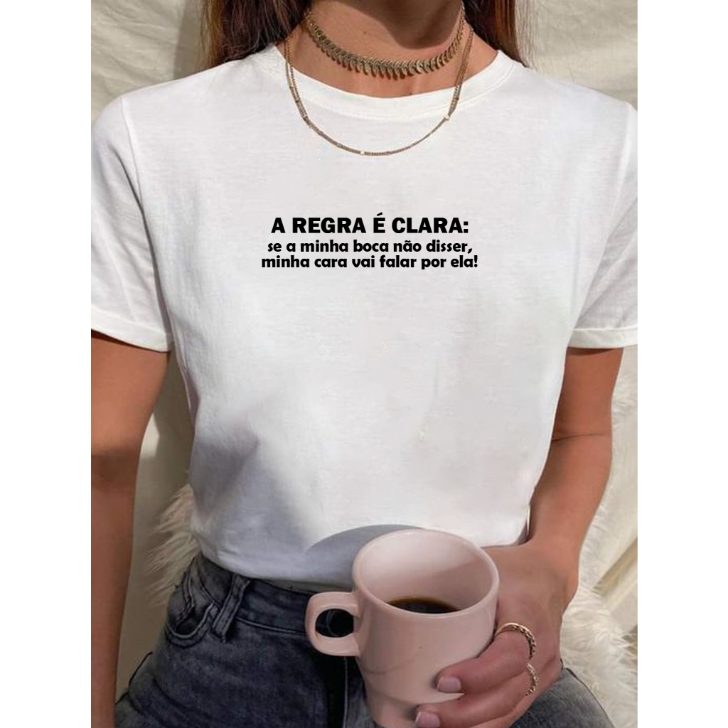 Camiseta T Shirt Blusa Feminina Babylook Frases Engraçadas Varias Cores ...