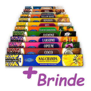 Kit 12 Caixas de Incenso Indiano Massala Ullas Importado india 84 varetas