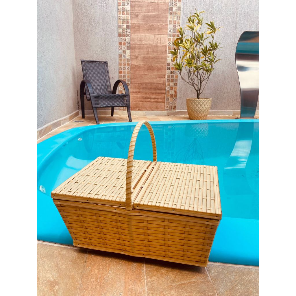 Cesta Piquenique De Fibra Sintética 42x25x16
