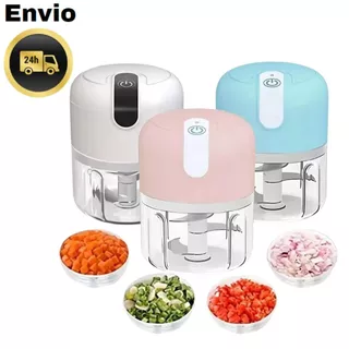 Mini Processador De Alimentos Recarregável USB Triturador Portátil com 3 Lâminas