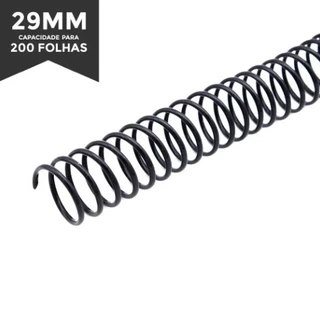 Espiral Preto Para Encadernação 29mm Até 200Fls - (35 Unidades)