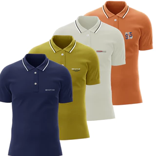 KIT 4 Camisetas Gola Polo Masculina 100% Algodão Premium Social Slim Fit Casual Basica