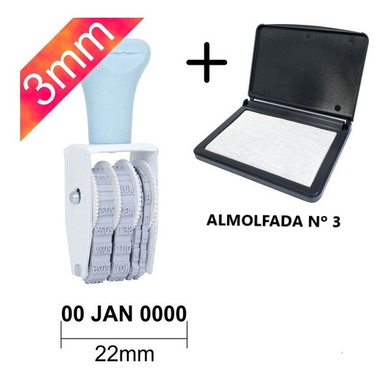 Carimbo Datador Manual Comum De Tiras 3mm Com Almofada | Shopee Brasil