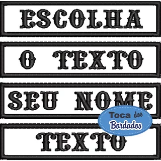 Patch Bordado tarja tipo Sons of Anarchy com seu nome 2x10 cm Cód.1319 - Preço por Unidade - Moto Grupo - Motociclista