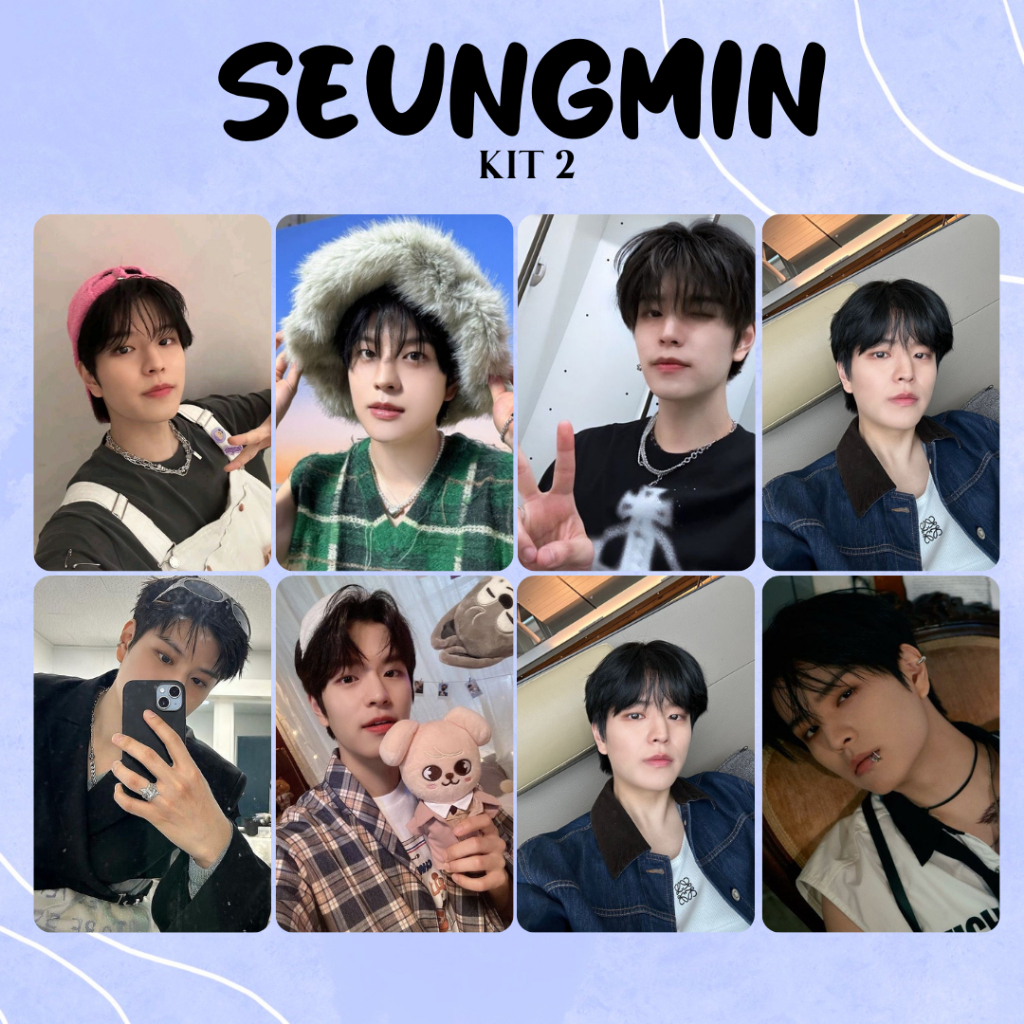 Photocards Seungmin Stray Kids frente e verso | Shopee Brasil