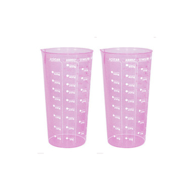 Copo Medidor Kit C/ 2 Unidades Dosador Multiuso 570ml Rosa