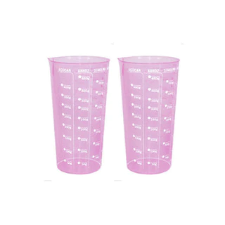Copo Medidor Kit C/ 2 Unidades Dosador Multiuso 570ml Rosa