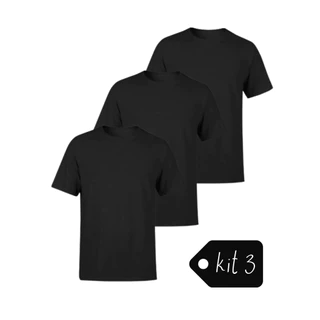 Kit 3 Camisetas Masculina Feminina Lisas 100% Algodão Confortável Academia Básica Casual