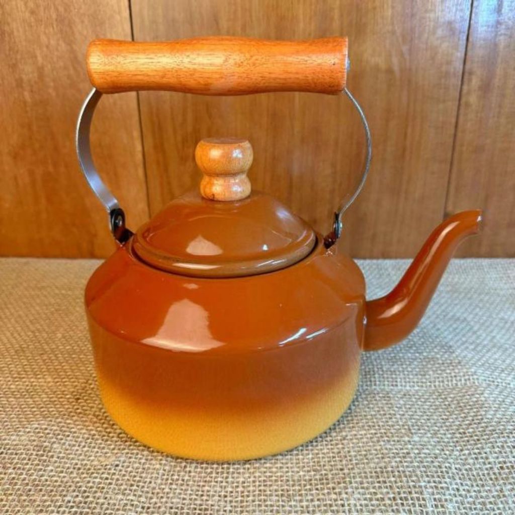 Chaleira esmaltada para fogão de indução - Marrom Degrade