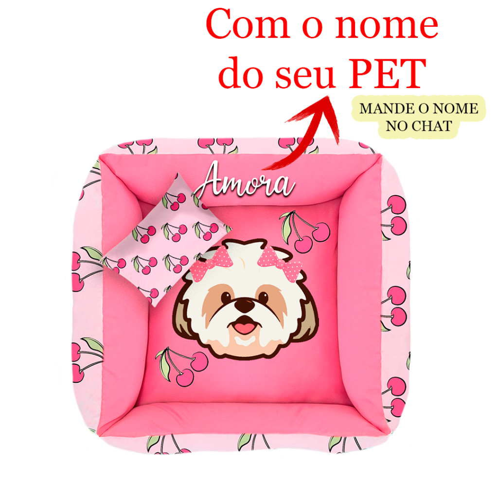 KIT CAMA 3 Pçs PET SHIH TZUH - CAMINHA CACHORRO SHIH TZU CEREJA ...