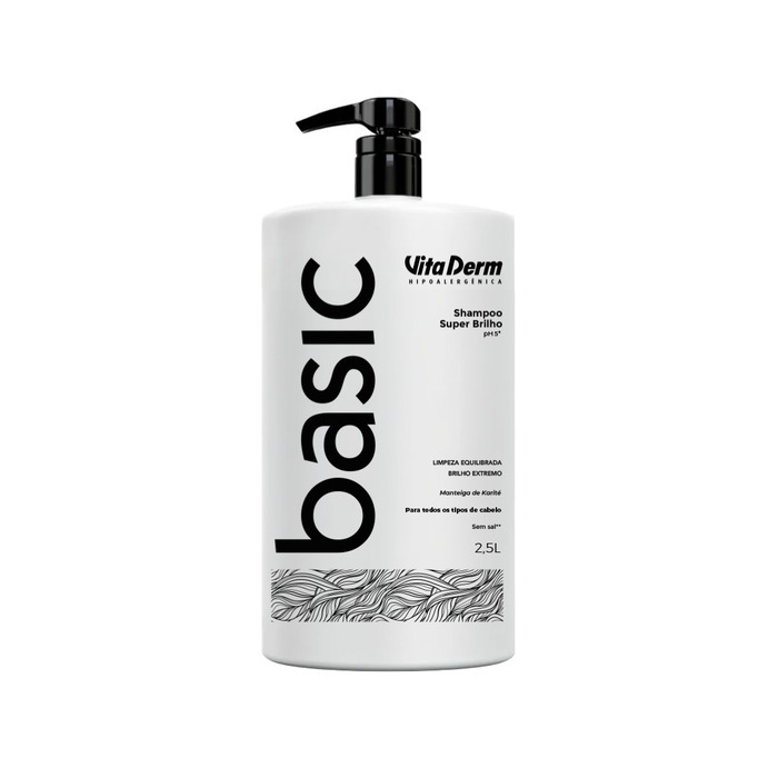 Shampoo Pro Basic 2,5 L Vita Derm Shampoo Cuidados com o Cabelo ...