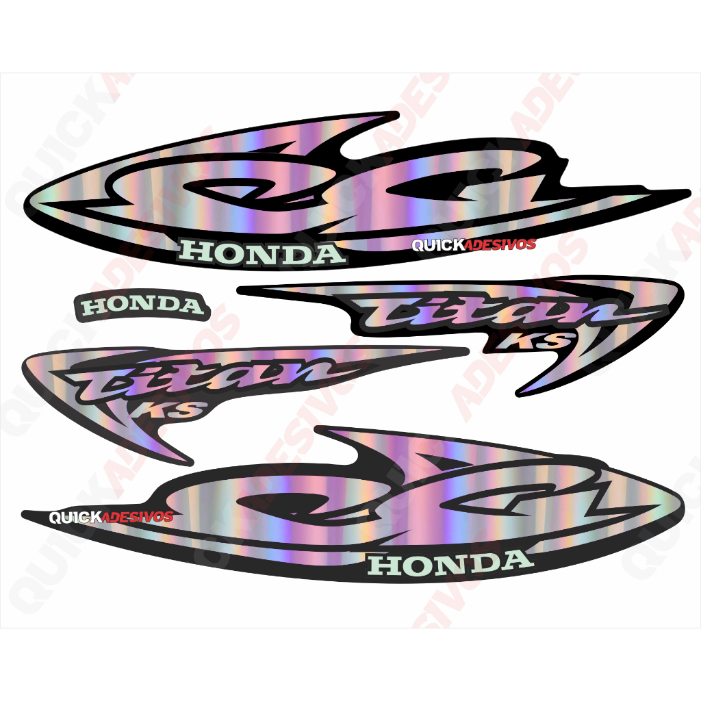 Kit Adesivos holográfico Faixas Cg 125 Titan Es KS 2002