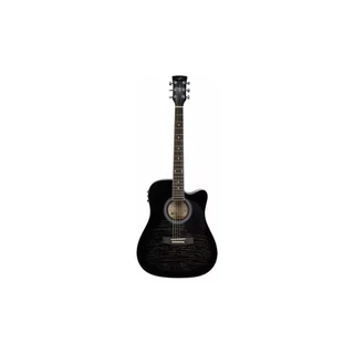 Violão Acústico Vogga Aço Vck370 Black Flamed Maple