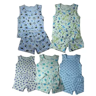 KIT COM 5 PIJAMAS MASCULINO REGATA COM SHORT INFANTIL MENINO 100% ALGODÃO VERÃO 02 ao 16