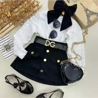 Kit 2 peças blusinha + short saia moda infantil menina criança