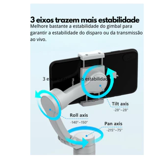 Bastão de selfie anti-vibração para celular, rastreamento facial totalmente automático, suporte portátil para artefato de tiro