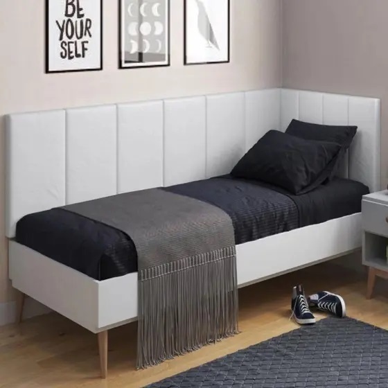 Cabeceira Cama solteiro em L Estofada 90X55CM envio imediato