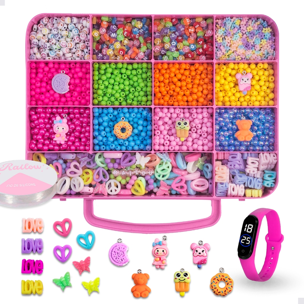 Kit Para Fazer Pulseiras 5000 Pc Coloridas Artesanato