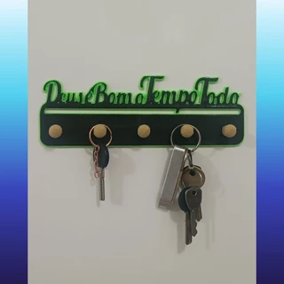 Porta chaves Deus é bom o tempo todo - decoração - impressão 3d multicolor - Promoção para o Natal