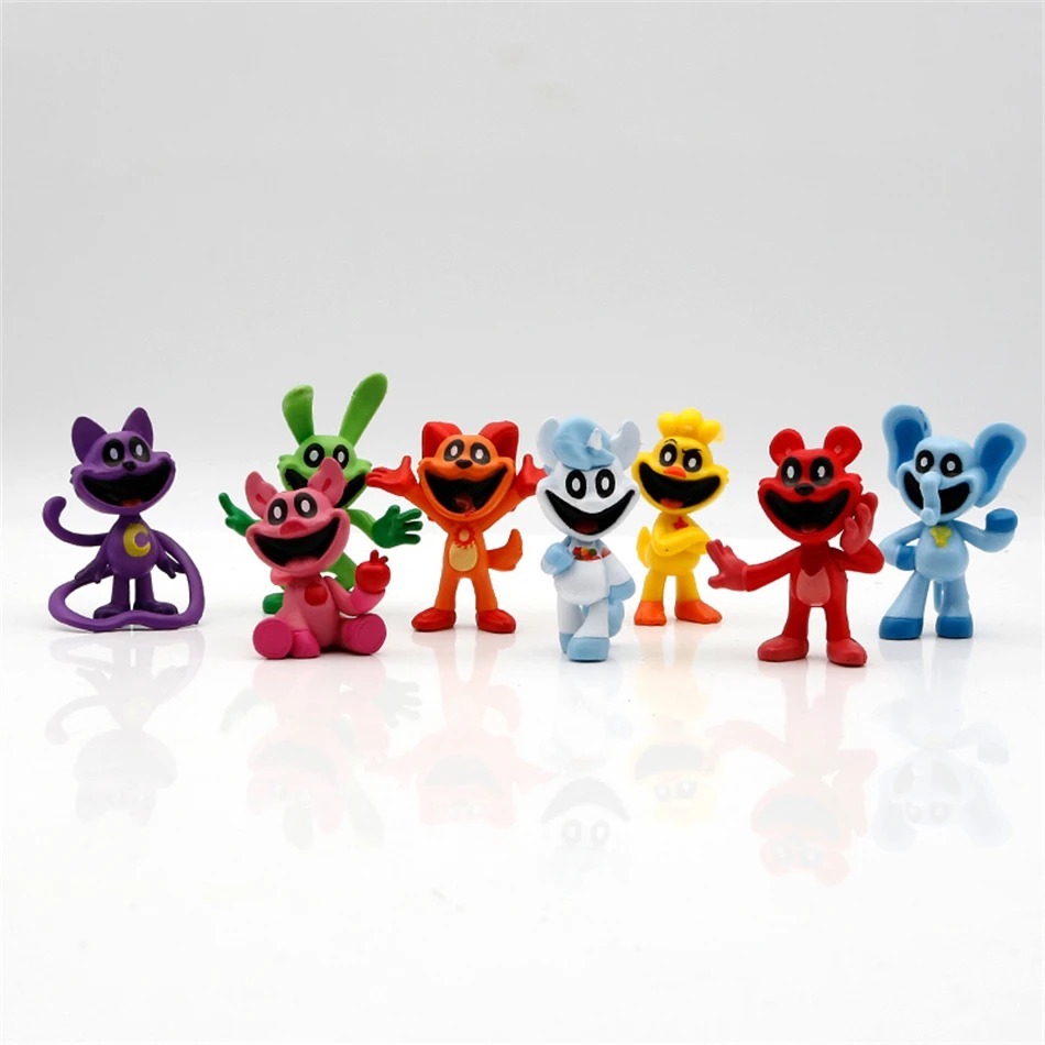 Kit com 8 Bonecos Poppy Playtime Terror Sobrevivencia em PVC 7Cm