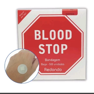 Curativo Band Aid Bandagem Redondo Bege com 500unidades Blood Stop Marca AMP