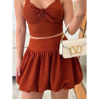 Saia Femenina Tendencia Tecido Bubble D-23