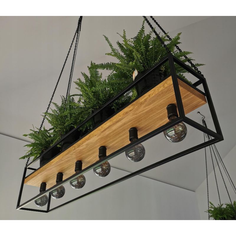 Luminária moderna com prateleira suporte com 6 lampadas Estilo indust norial