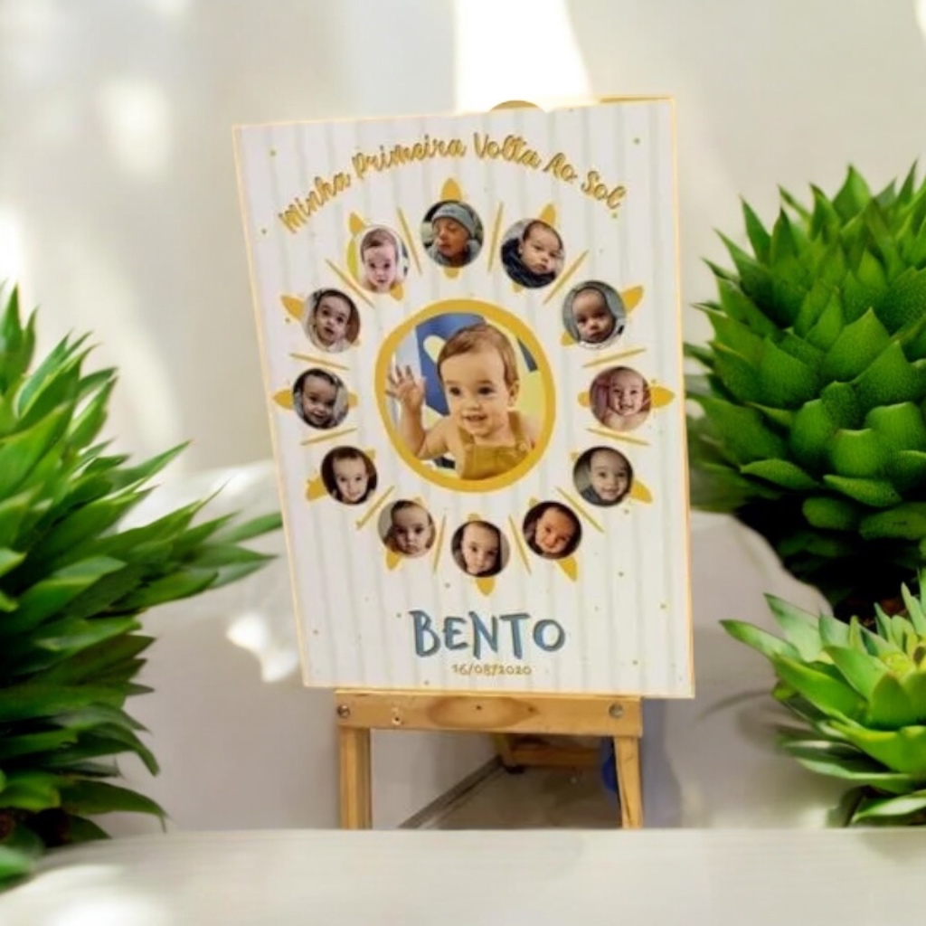 Quadro Decorativo Recepção de Aniversário Minha primeira volta ao sol