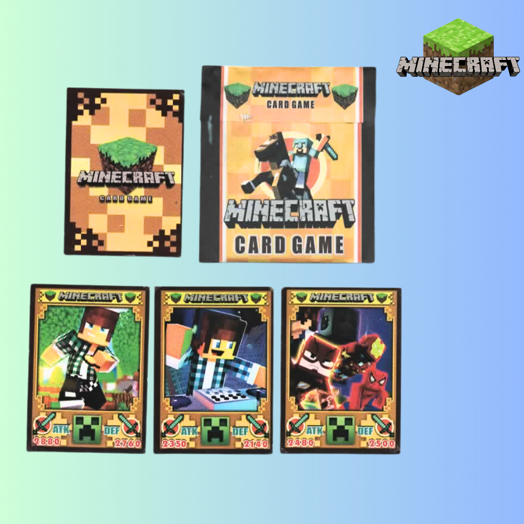 Kit 100 Card Game Premium MINECRAFT - 25 Pacotinhos Com 4 Cartinhas Em ...