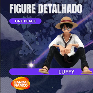 One peace luffy sentado colecionável detalhado 12cm PVC