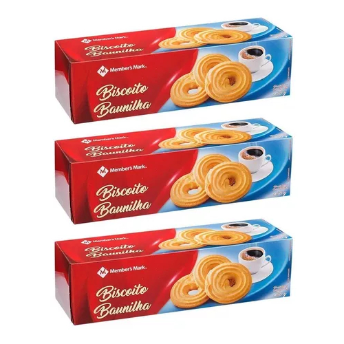 Kit 3 Biscoitos de Baunilha Member's Mark Pacote 400g | Shopee Brasil