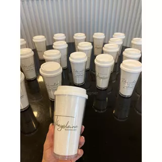 10 COPOS BUCKS GLITTER PERSONALIZADO COM SUA LOGO 550ML (camada dupla) - lembrança para clientes, mimo para loja