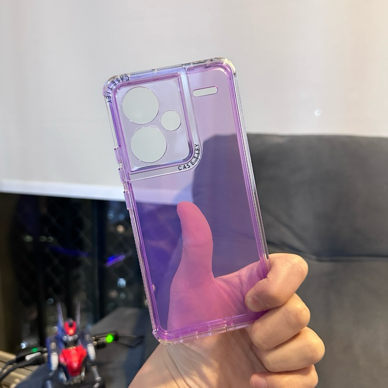 SEAHAI Cover Per Xiaomi Redmi Note 10 4G/10S, Custodia In TPU Con Glitter E Anello Porta/Supporto Magnetico, Viola