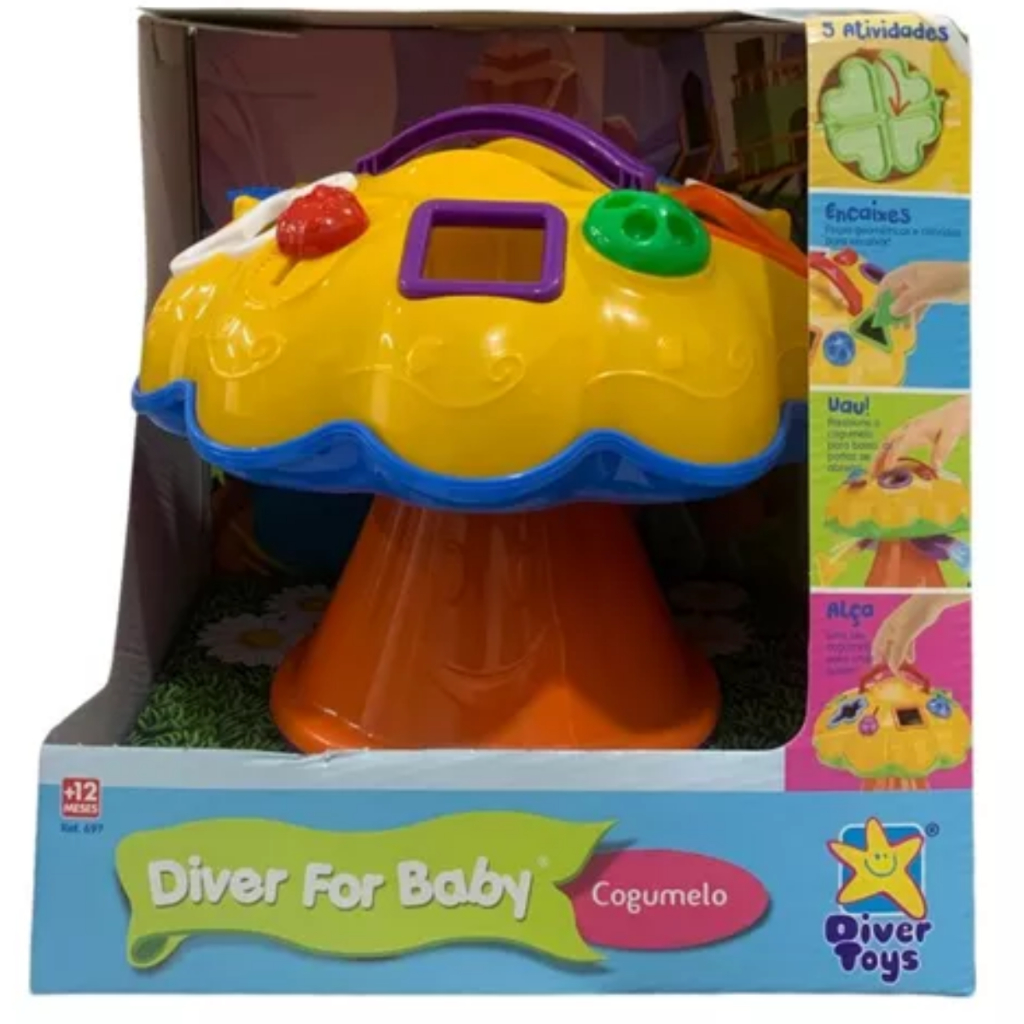 Brinquedo Educativo Didático Cogumelo - C/ Peças - Divertoys