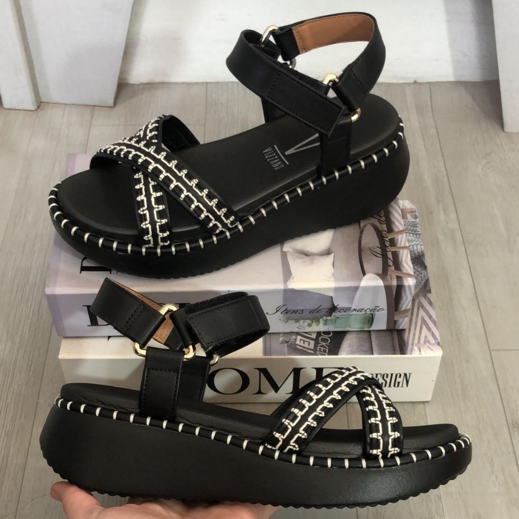 Sandalia Anabela Plataforma Comfort Vizzano Anatomica Macia - Main Image