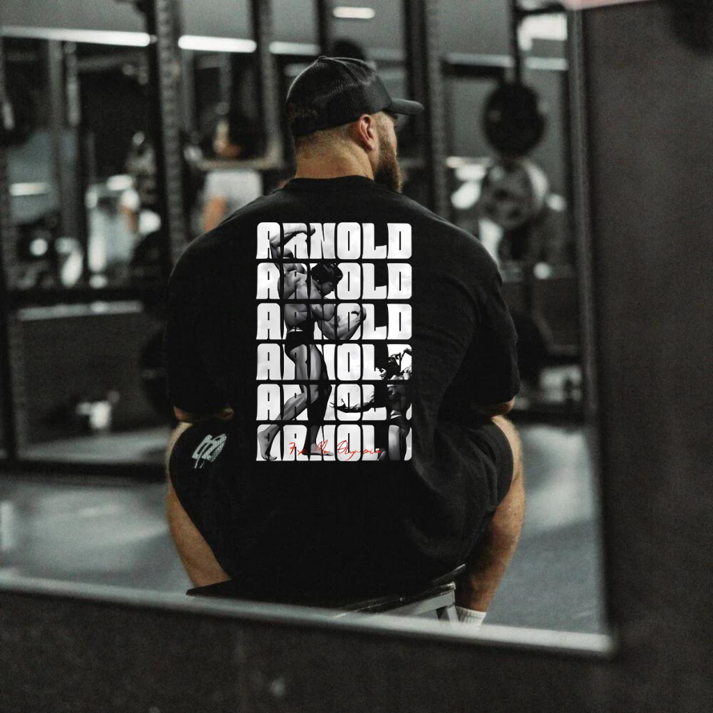 Camiseta Oversized Masculina Arnold Musculação Grande Casual Treino Academia Novo