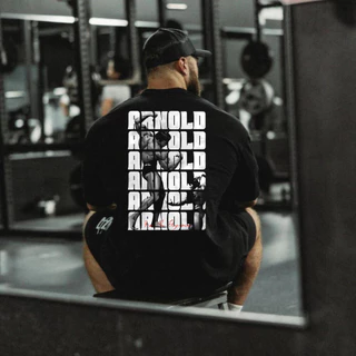 Camiseta Oversized Masculina Arnold Musculação Grande Casual Treino Academia Novo