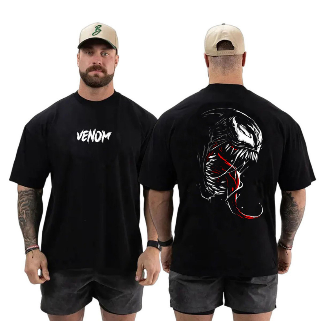 Camiseta Oversized Academia Masculina Grande Academia Venom Fit Camisa 100% Algodão Novo