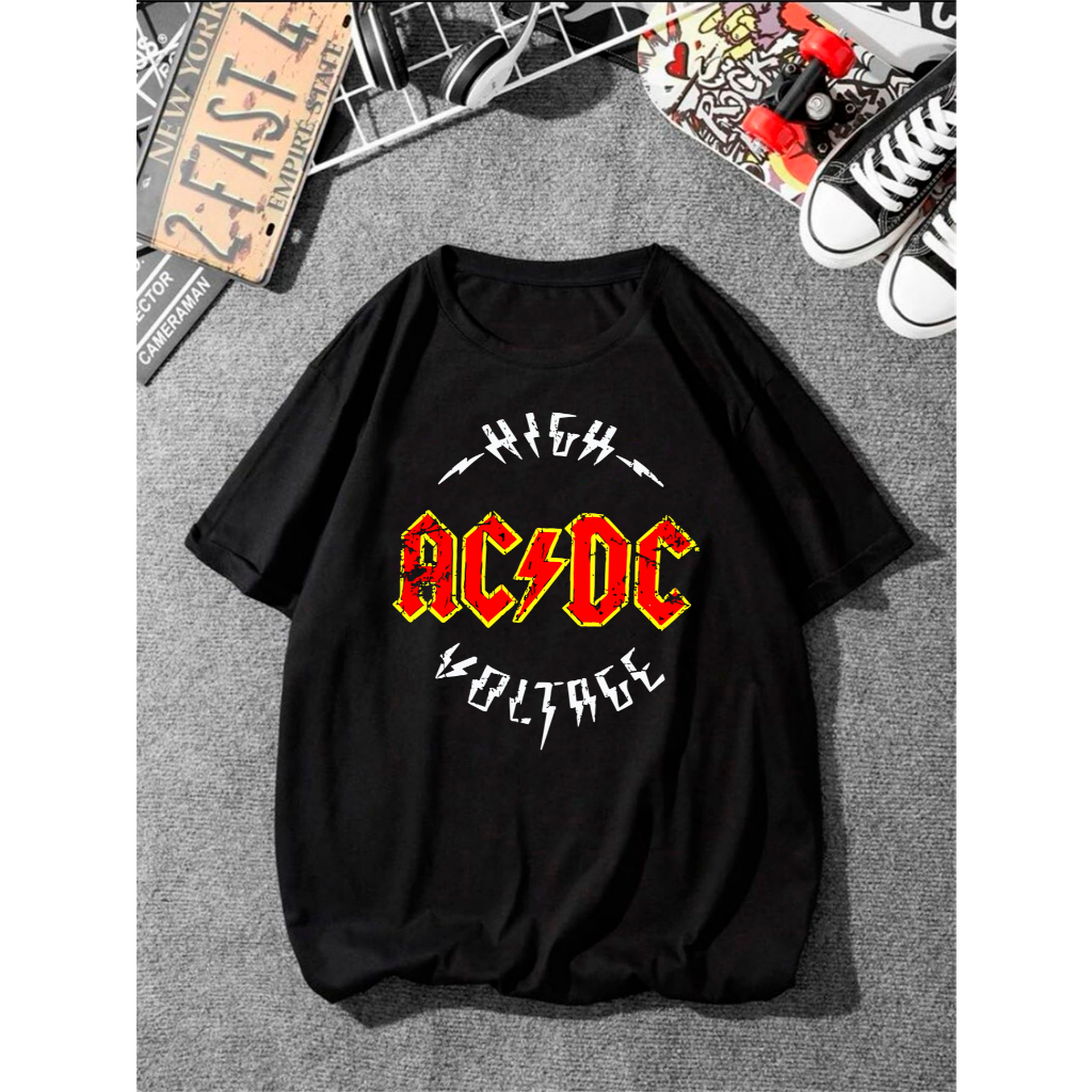 Camisa AC-DC Exclusiva Voltage Camiseta Banda De Rock Roll - Envio ...