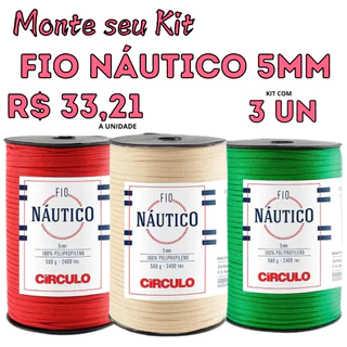 Fio Náutico 5mm Circulo - kit com 3 ou 6 unidades - 500 g - 208mt