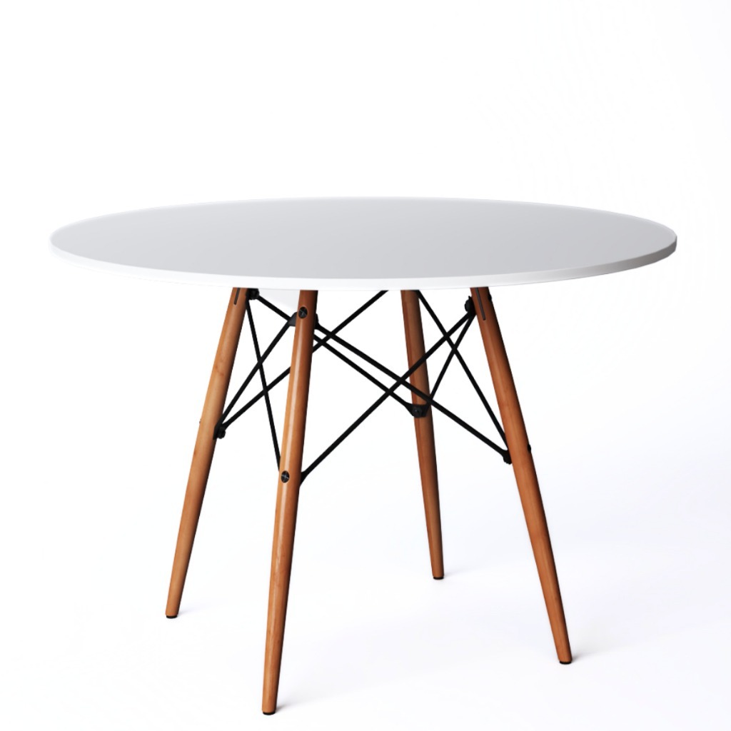 Mesa de jantar 90cm charles eames eiffel redonda