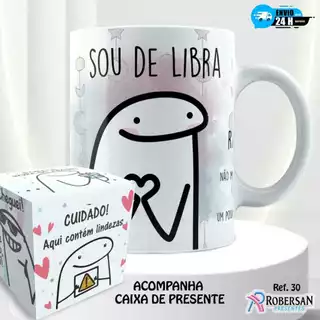 Caneca Signo Libra - Personalizada Signos Libriana Flork com Nome Engraçada Divertida Meme para Presente 325ml